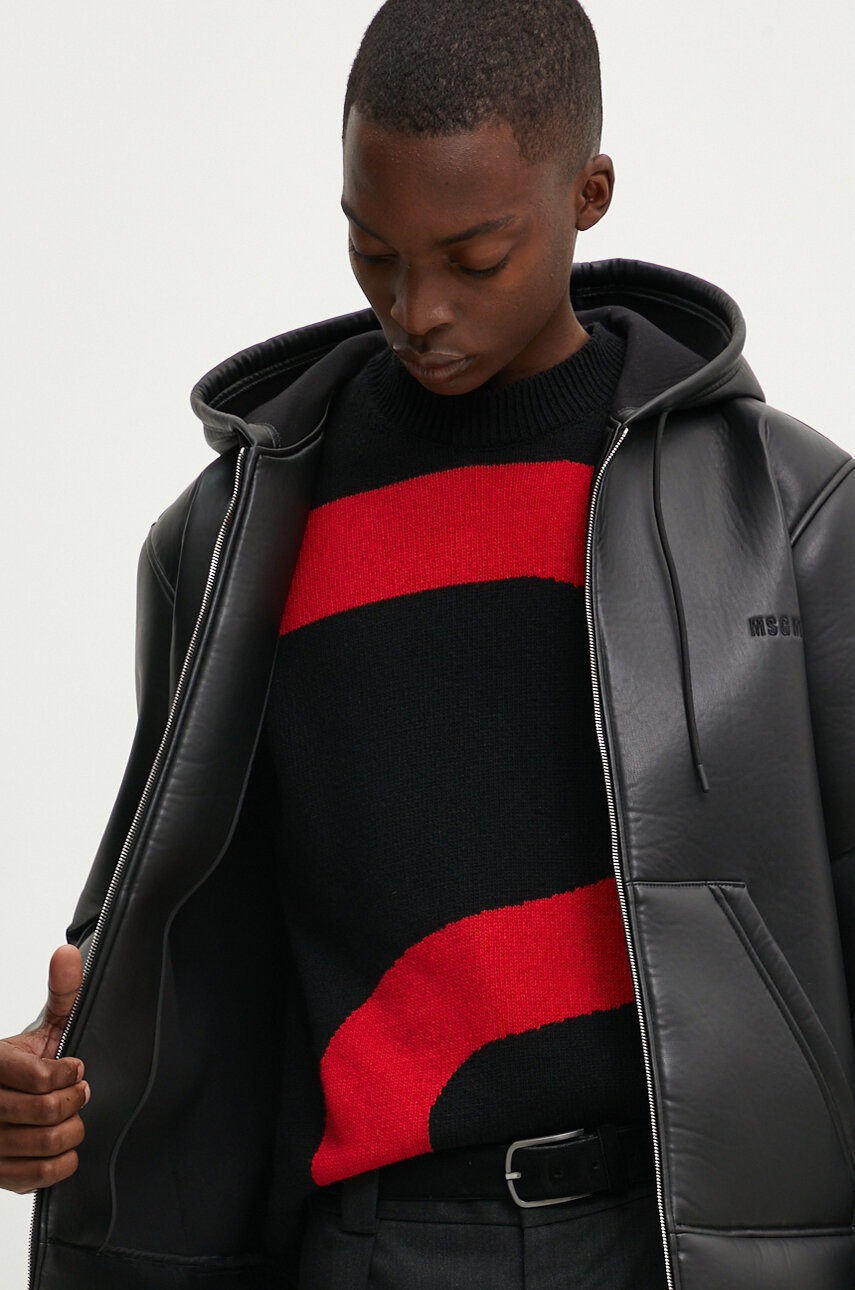 Куртка MSGM чоловіча колір чорний перехідна 3740MH18X.247603 