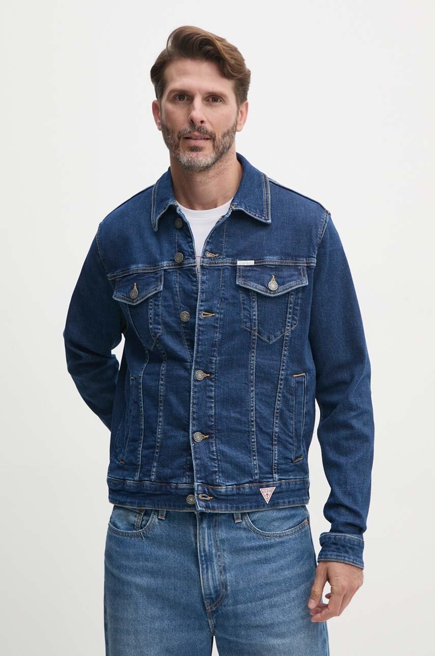 

Дънково яке Guess Jeans в синьо преходен модел M4YN33 D5DM3, Син