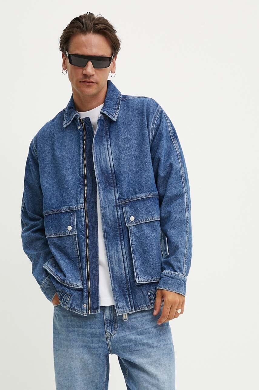 Karl Lagerfeld Jeans geacă din denim bărbați, de tranziție, 245D1401