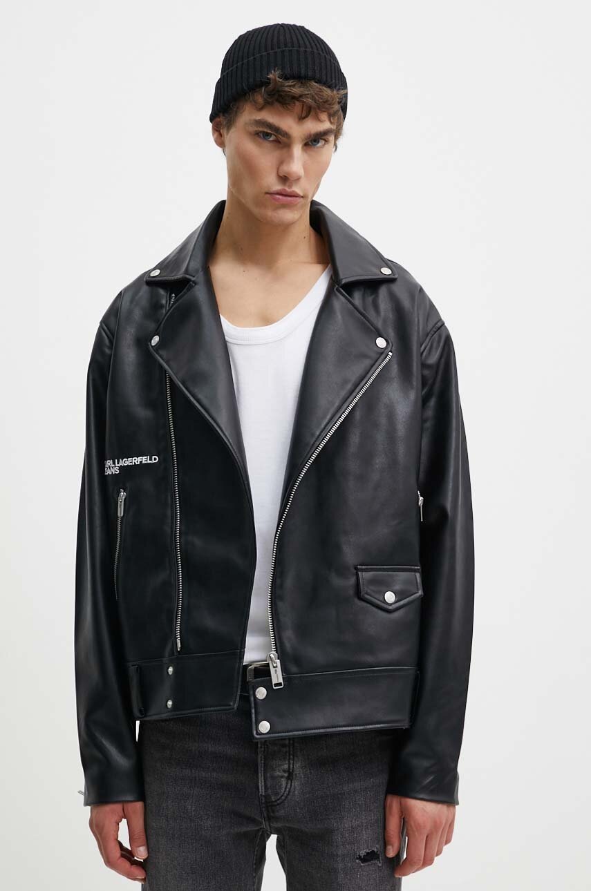 

Рокерско яке Karl Lagerfeld Jeans в черно преходен модел 245D1404, Черен