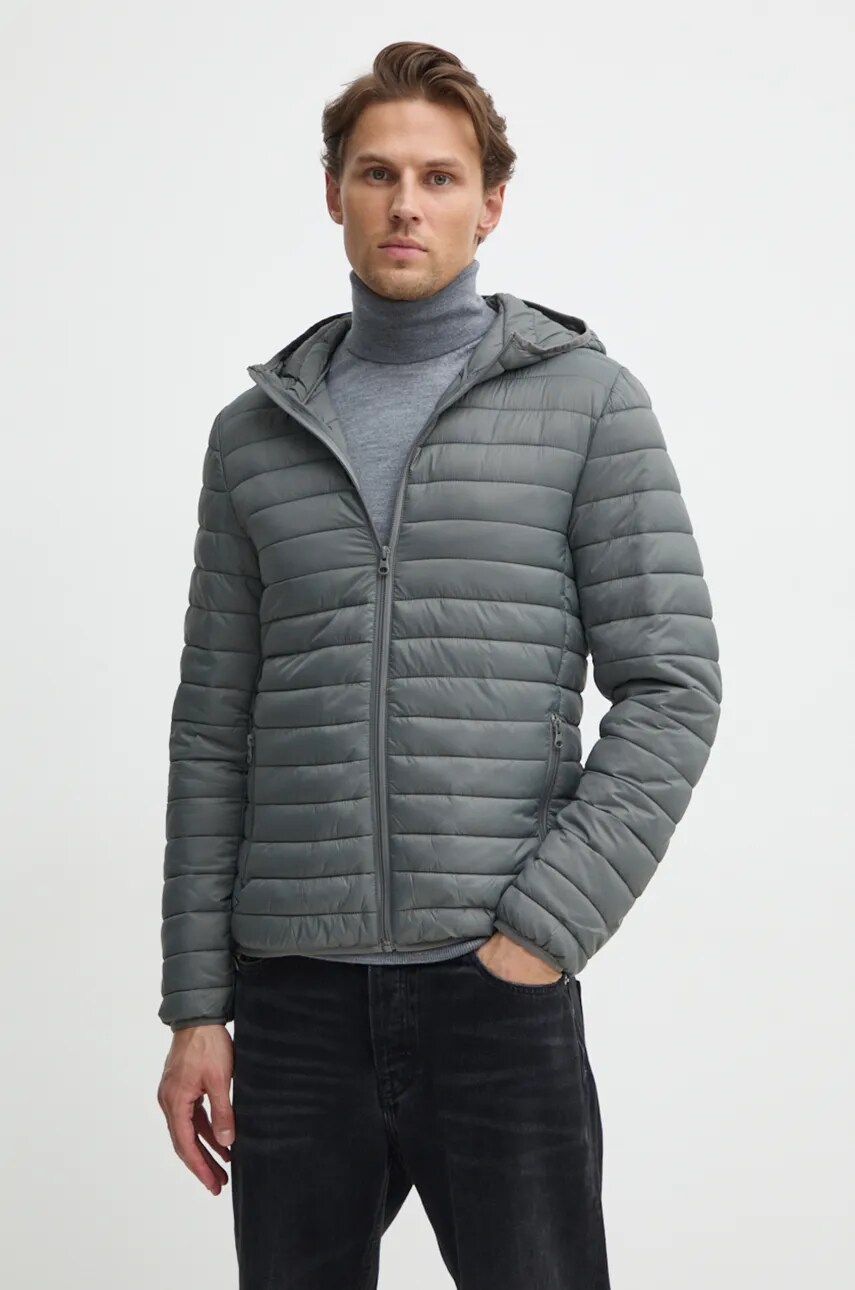 United Colors of Benetton geaca barbati, culoarea gri, de tranzitie, 2BA2UN02O
