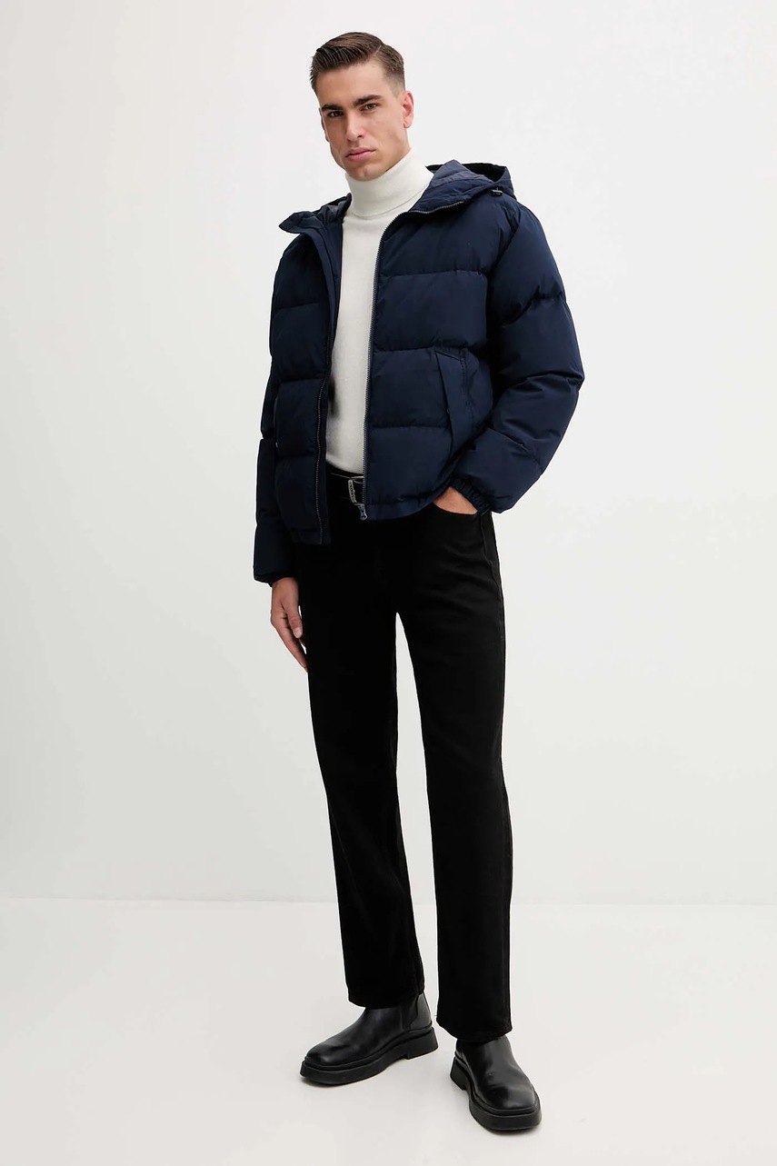 Пуховая куртка United Colors of Benetton цвет чёрный зимняя oversize 2JF8UN05E