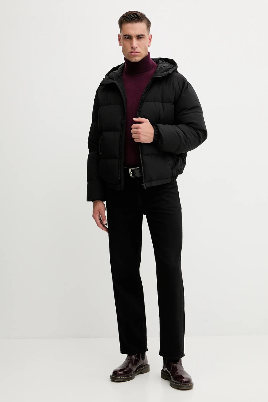 Пуховая куртка United Colors of Benetton цвет чёрный зимняя oversize 2JF8UN05E