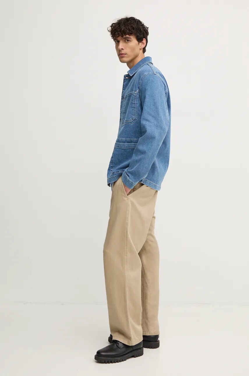 United Colors of Benetton geaca din denim barbati, de tranzitie, oversized, 2KD6UN05G