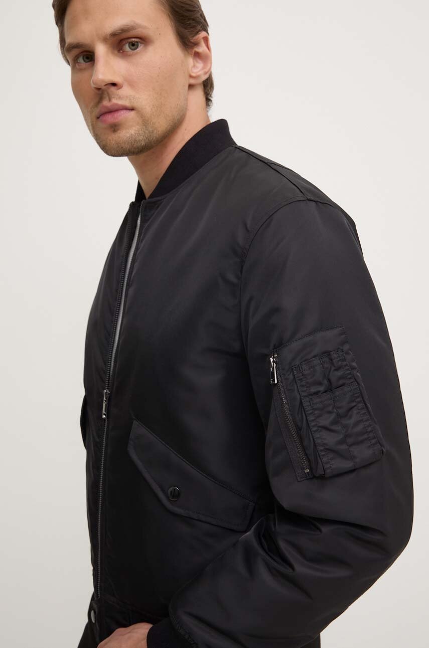 Theory geaca bomber barbati, culoarea negru, de tranzitie, N0877402
