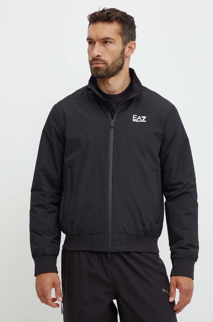 EA7 Emporio Armani geaca barbati, culoarea negru, de tranzitie, PNFZZ.8NPB20