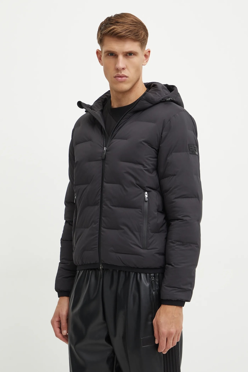EA7 Emporio Armani geaca barbati, culoarea negru, de iarna, PNHHZ.6DPB64