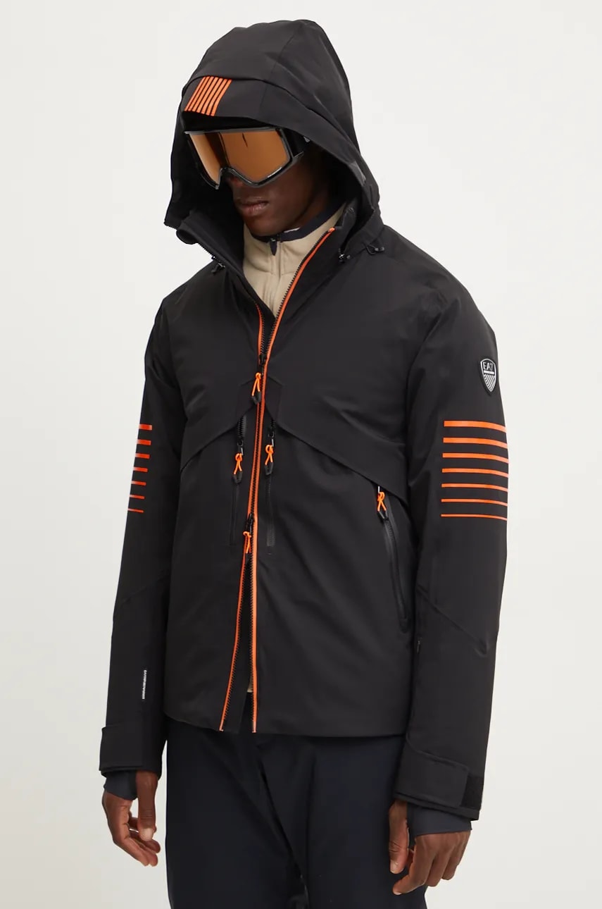 EA7 Emporio Armani geaca de schi Kitzbuhel Protectum Logo culoarea negru, PNCJZ.6DPG16
