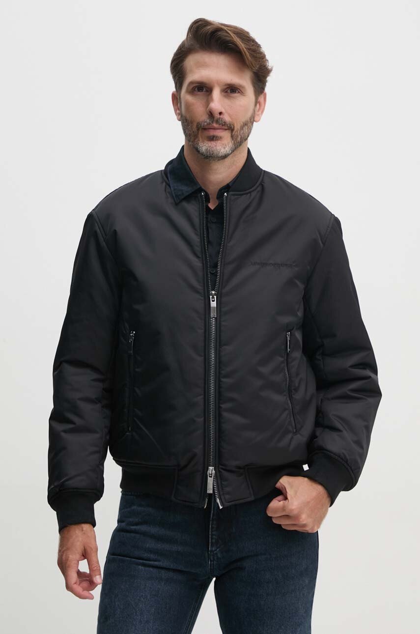 

Яке бомбър Armani Exchange в черно зимен модел с уголемена кройка 6DZB01 ZN4WZ, Черен