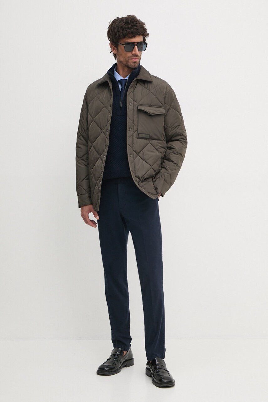 Armani Exchange geaca barbati, culoarea verde, de tranzitie, 6DZB04 ZN4XZ