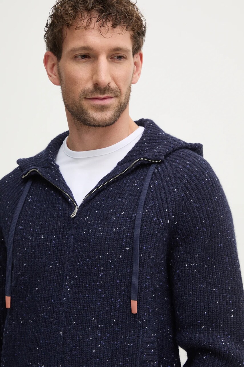 United Colors of Benetton cardigan din lana culoarea albastru marin, 1KBAU5013