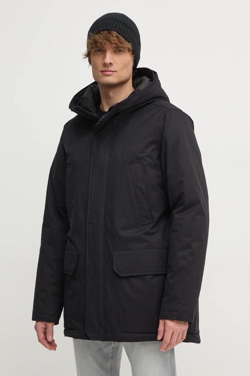 United Colors of Benetton geaca barbati, culoarea negru, de iarna, 26UWUN061