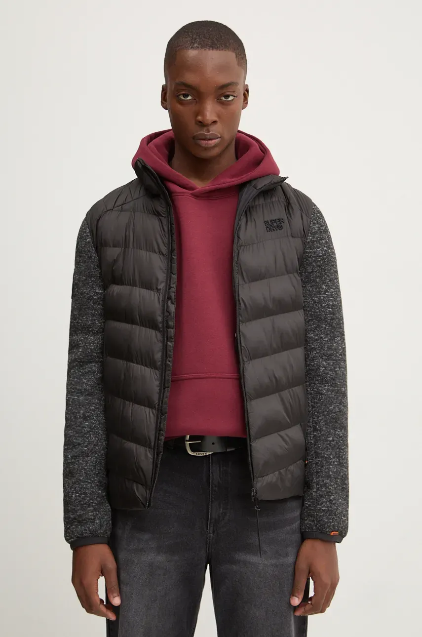 Superdry geaca barbati, culoarea negru, de tranzitie, M5011916A-02A