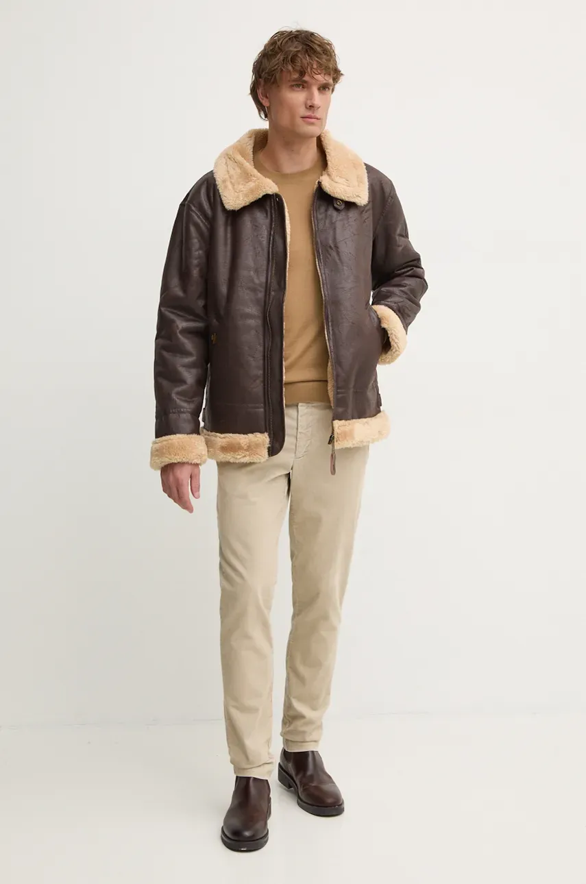 Куртка Alpha Industries B3 FL мужская цвет коричневый переходная 143106 Куртка Alpha Industries B3 FL мужская цвет коричневый переходная 143106