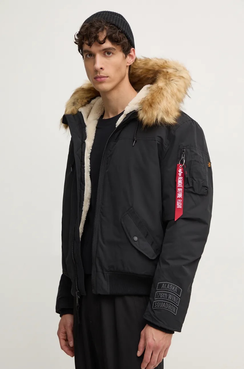 Alpha Industries geaca barbati, culoarea negru, de tranzitie, 148129 Alpha Industries geaca barbati, culoarea negru, de tranzitie, 148129