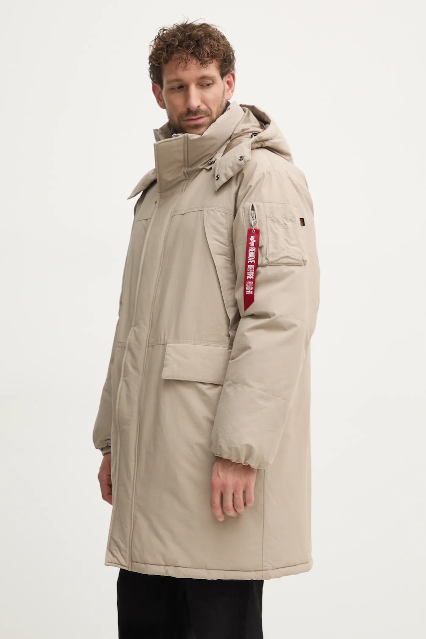 Alpha Industries geacă bărbați, culoarea bej, de iarnă, 148124