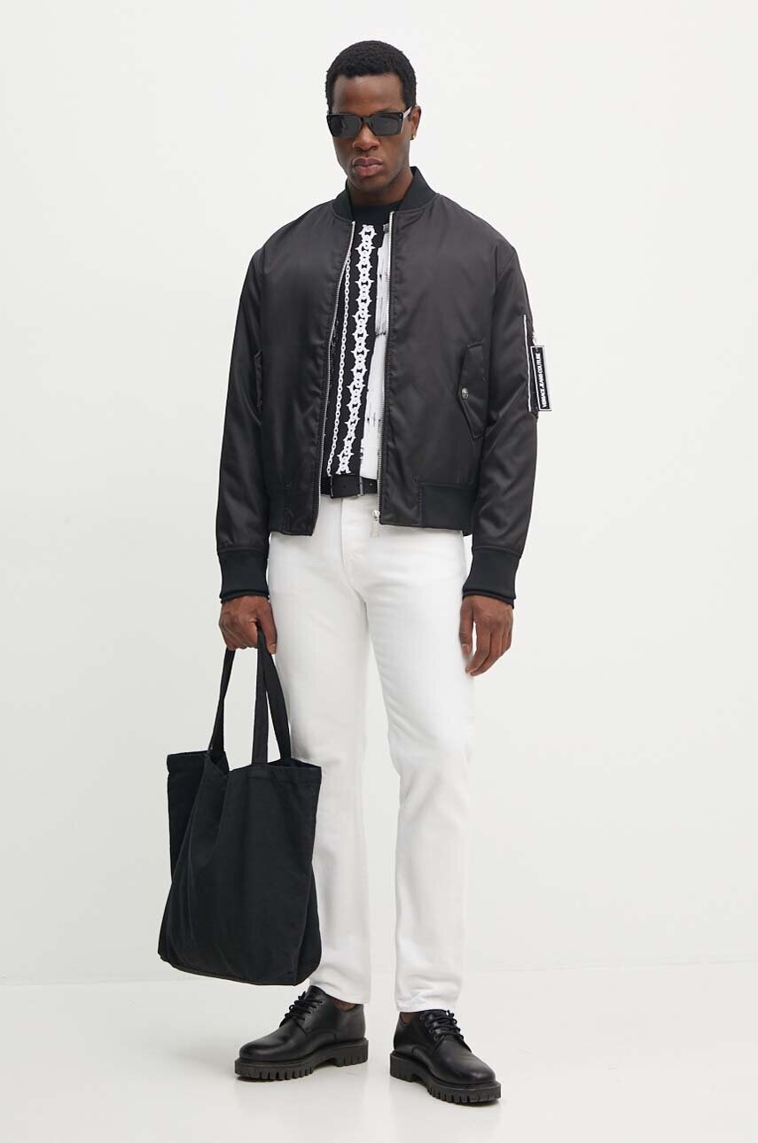 Μπουφάν bomber Versace Jeans Couture ανδρικό, χρώμα: μαύρο, 77GAS405 CQD58 φωτογραφία