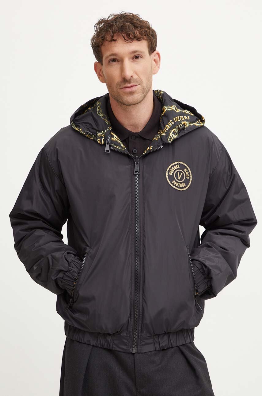 Двостороння пухова куртка Versace Jeans Couture чоловіча колір чорний зимова 77GAUD17 CQD56 