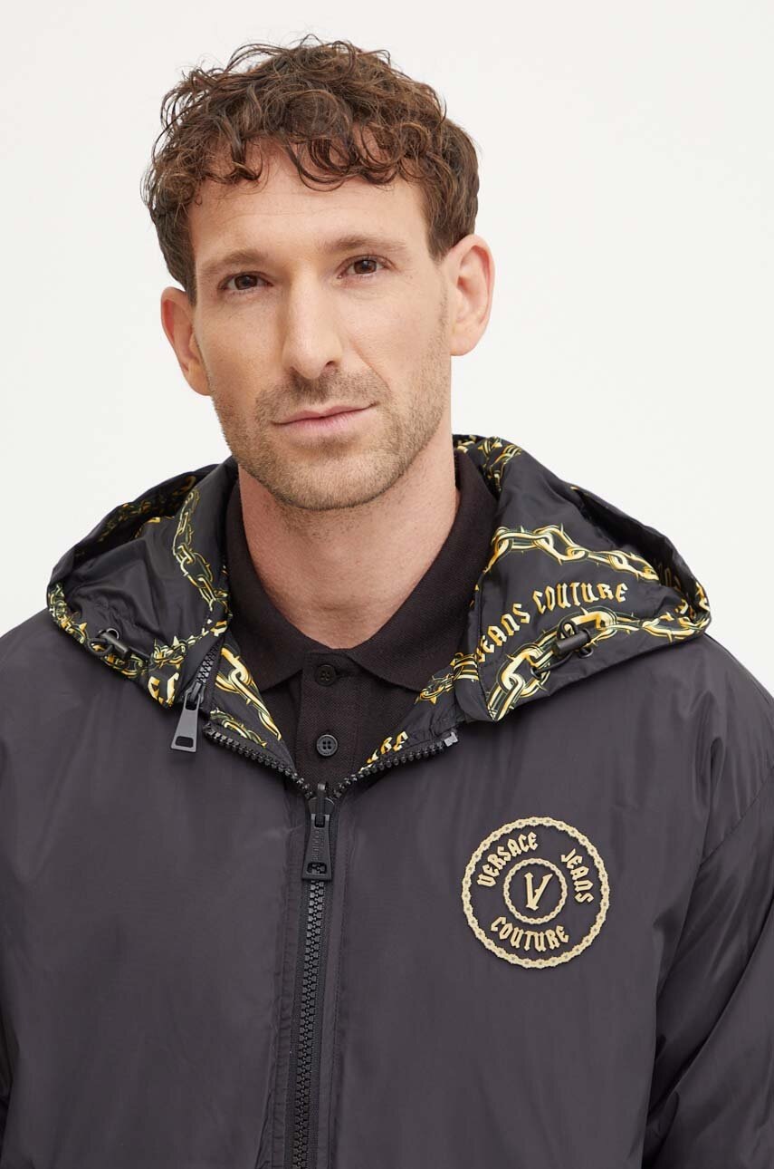 Двостороння пухова куртка Versace Jeans Couture чоловіча колір чорний зимова 77GAUD17 CQD56 