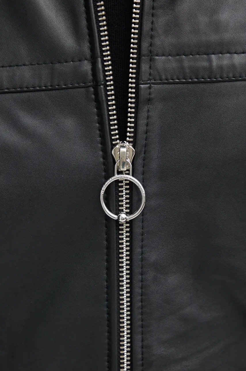 Шкіряна куртка Versace Jeans Couture чоловіча колір чорний перехідна oversize 77GAVP01 CPPS3 