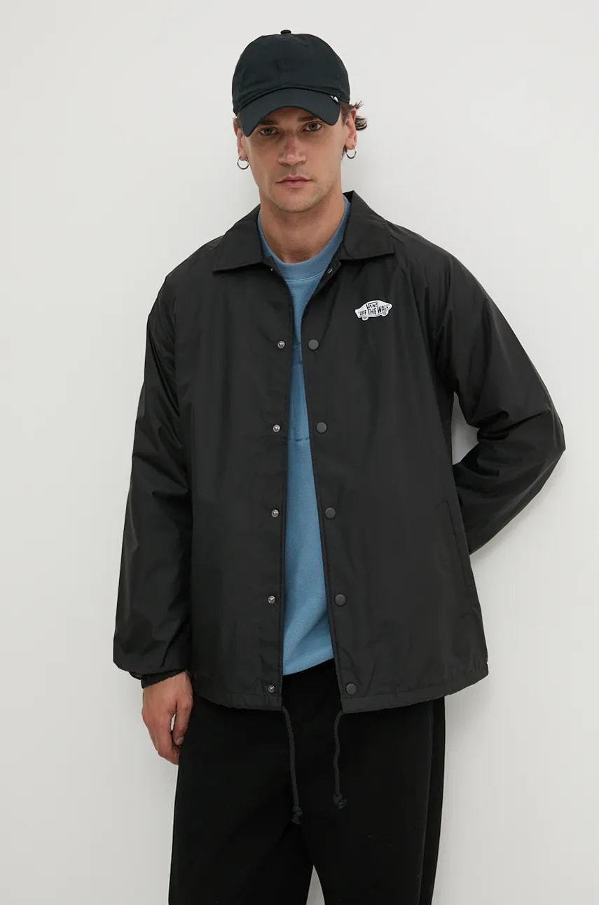 Vans geaca barbati, culoarea negru, de tranzitie, oversize, VN0A5KEYY281