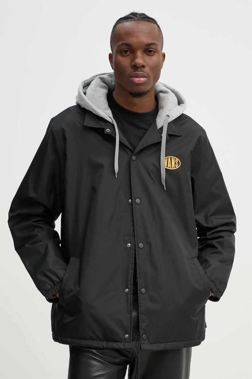 Vans geaca barbati, culoarea negru, de tranzitie, VN000HMHBLK1