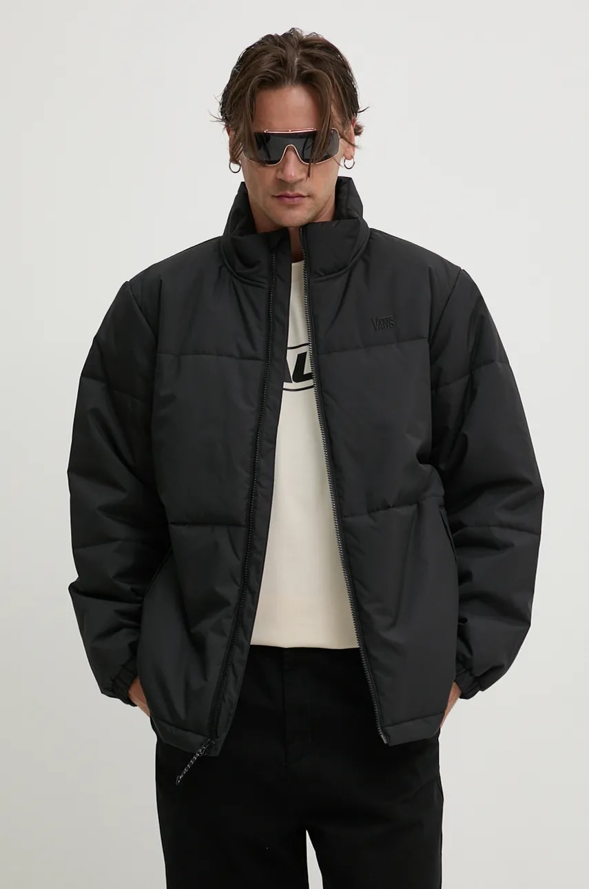Vans geaca barbati, culoarea negru, de tranzitie, oversize, VN000HN7BLK1