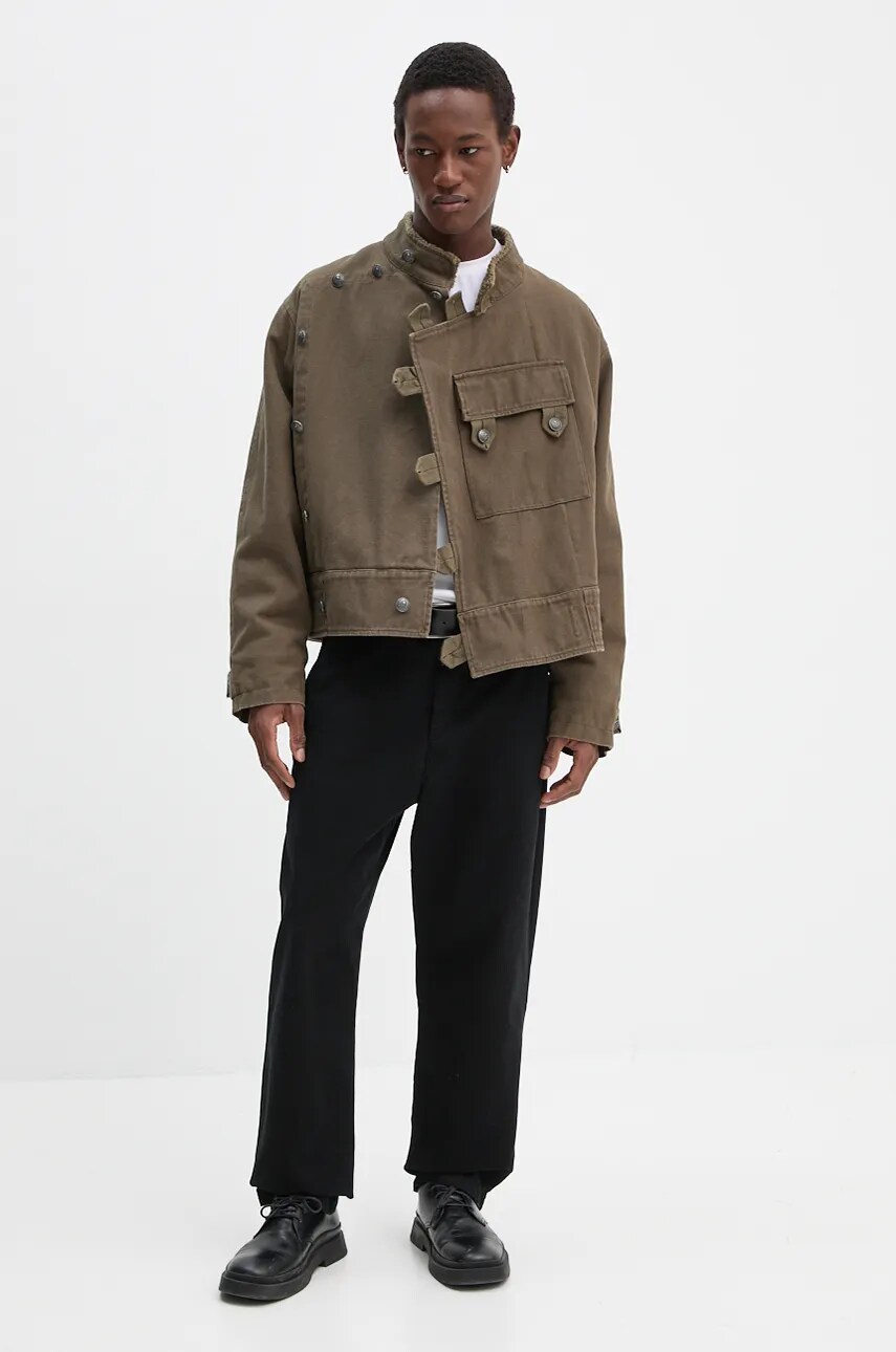 Хлопковая куртка The Kooples цвет зелёный переходная HBLO29005K Хлопковая куртка The Kooples цвет зелёный переходная HBLO29005K