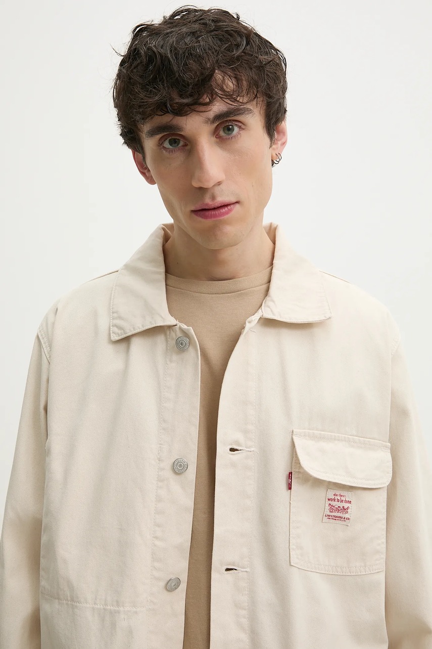 Τζιν μπουφάν Levi's ανδρικό, χρώμα: μπεζ, A0744 φωτογραφία