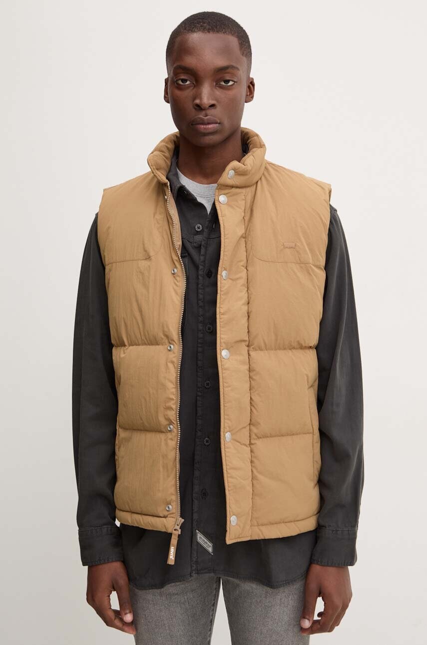 Levi's vesta de puf barbati, culoarea maro, de iarna, A8556