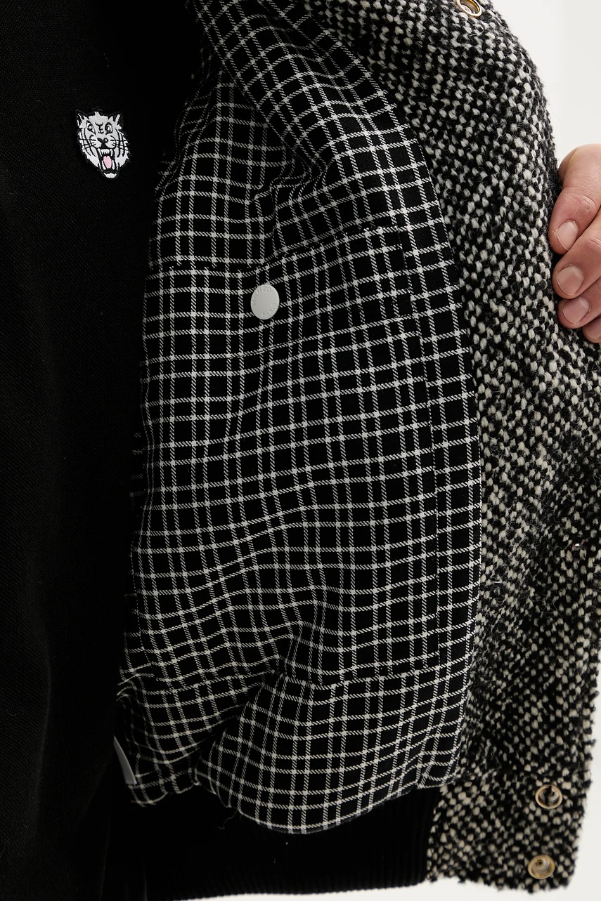 Bomber μπουφάν από μαλλί Kenzo Wool Varsity Jacket χρώμα: μαύρο, FE65BL1489OX.99 φωτογραφία