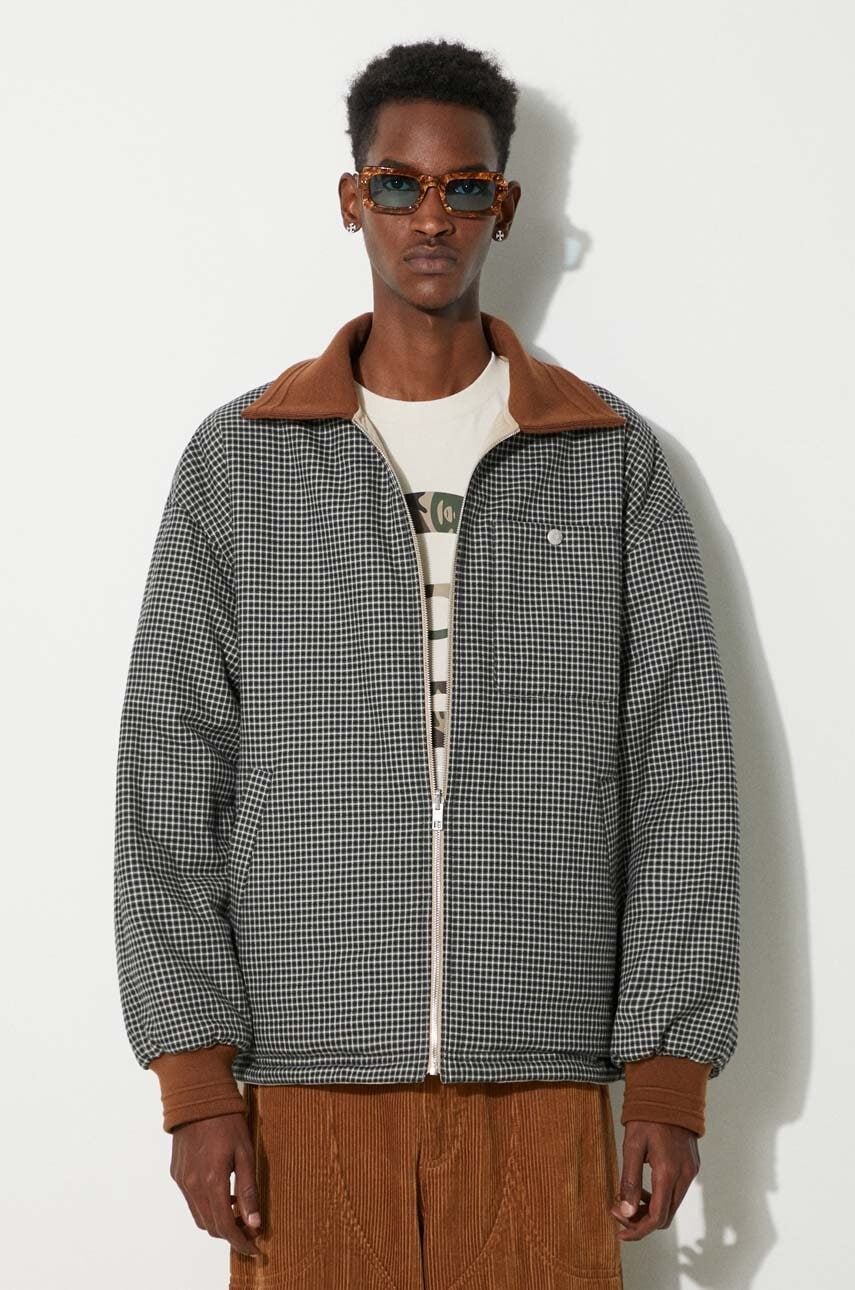 Kenzo geaca cu doua fete Reversible Elevated Coach Jacket barbati, culoarea bej, de tranzitie, FE65BL0639OI.11