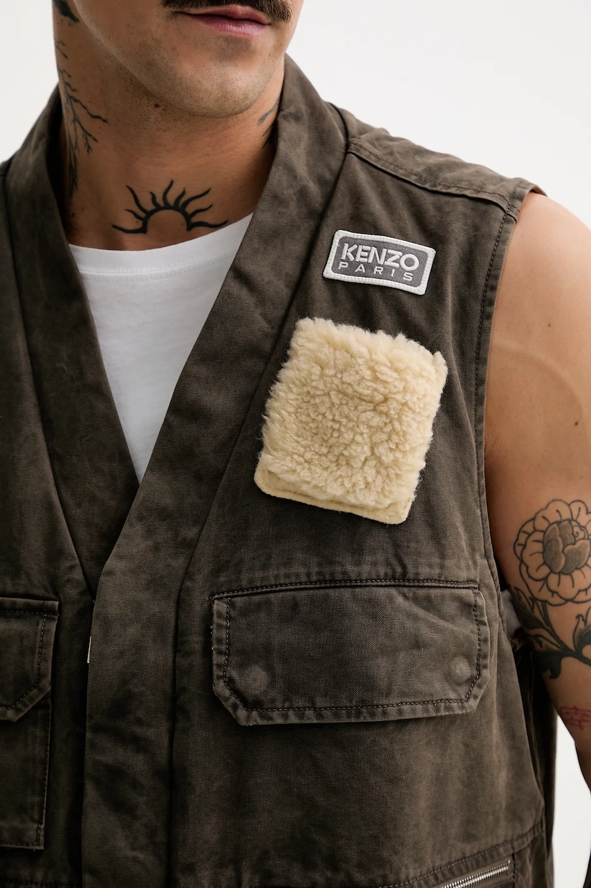 Bavlnená vesta bez rukávov Kenzo Multipocket Gilet