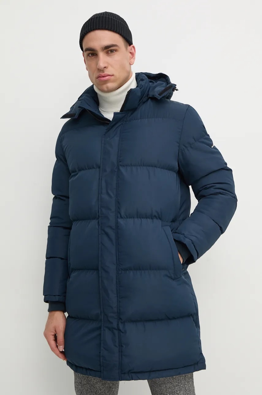 Pepe Jeans geaca TORIN barbati, culoarea albastru marin, de iarna, PM403030 Pepe Jeans geaca TORIN barbati, culoarea albastru marin, de iarna, PM403030
