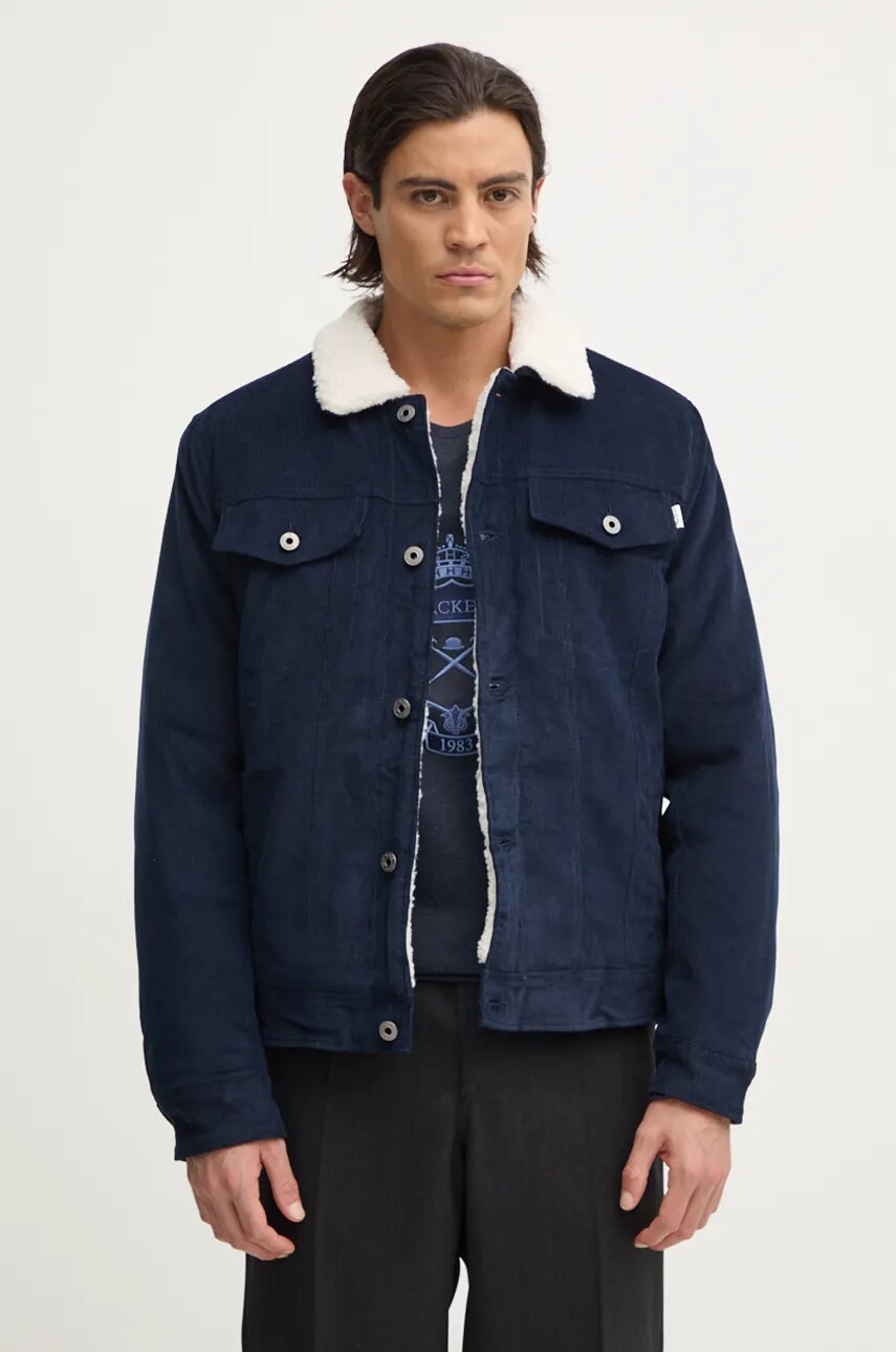 Pepe Jeans geaca din velur THRIS culoarea albastru marin, de tranzitie, PM403035