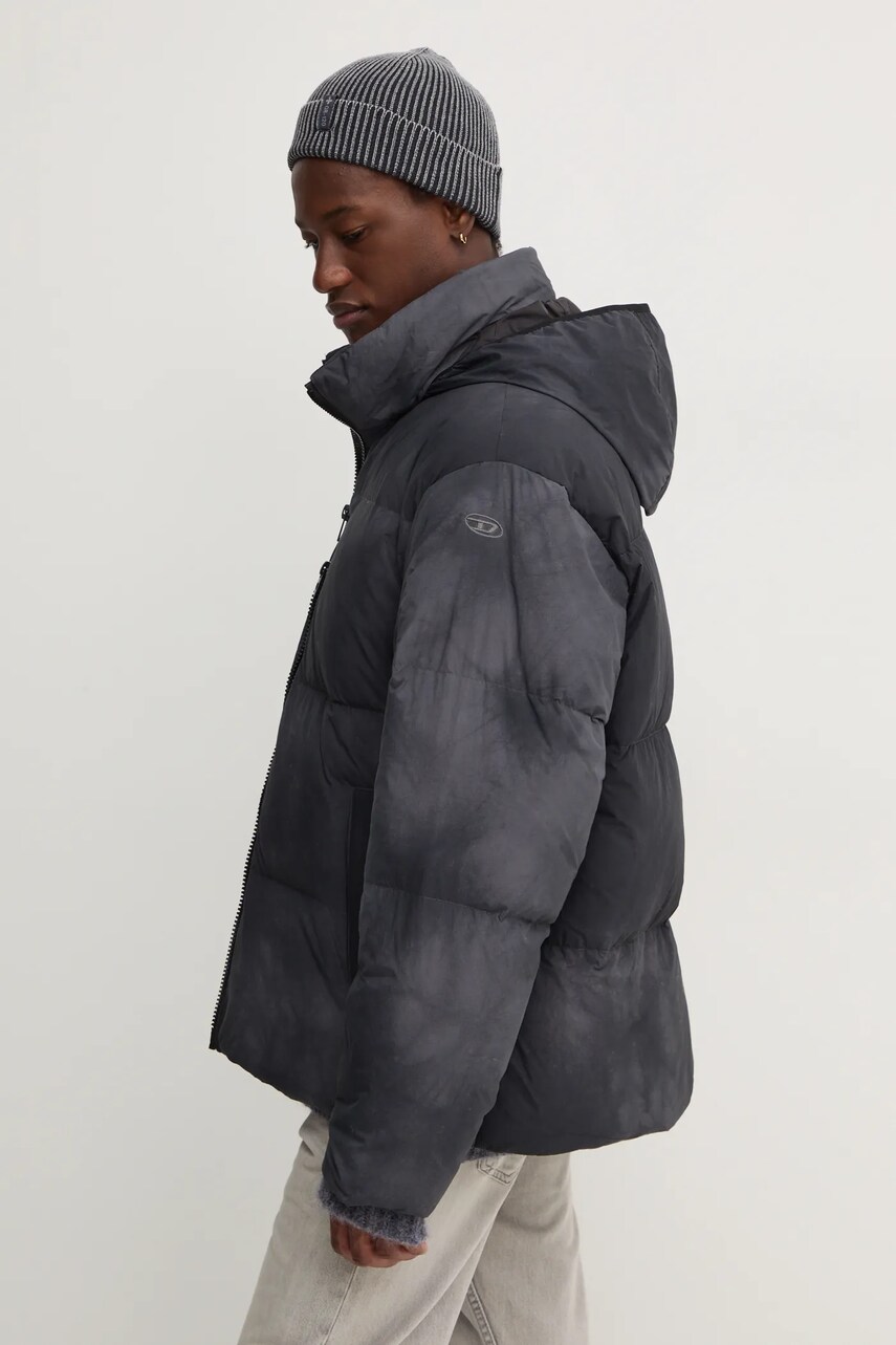 Diesel geaca de puf W-RAVEEL barbati, culoarea gri, de iarna, A14401.0CBCS