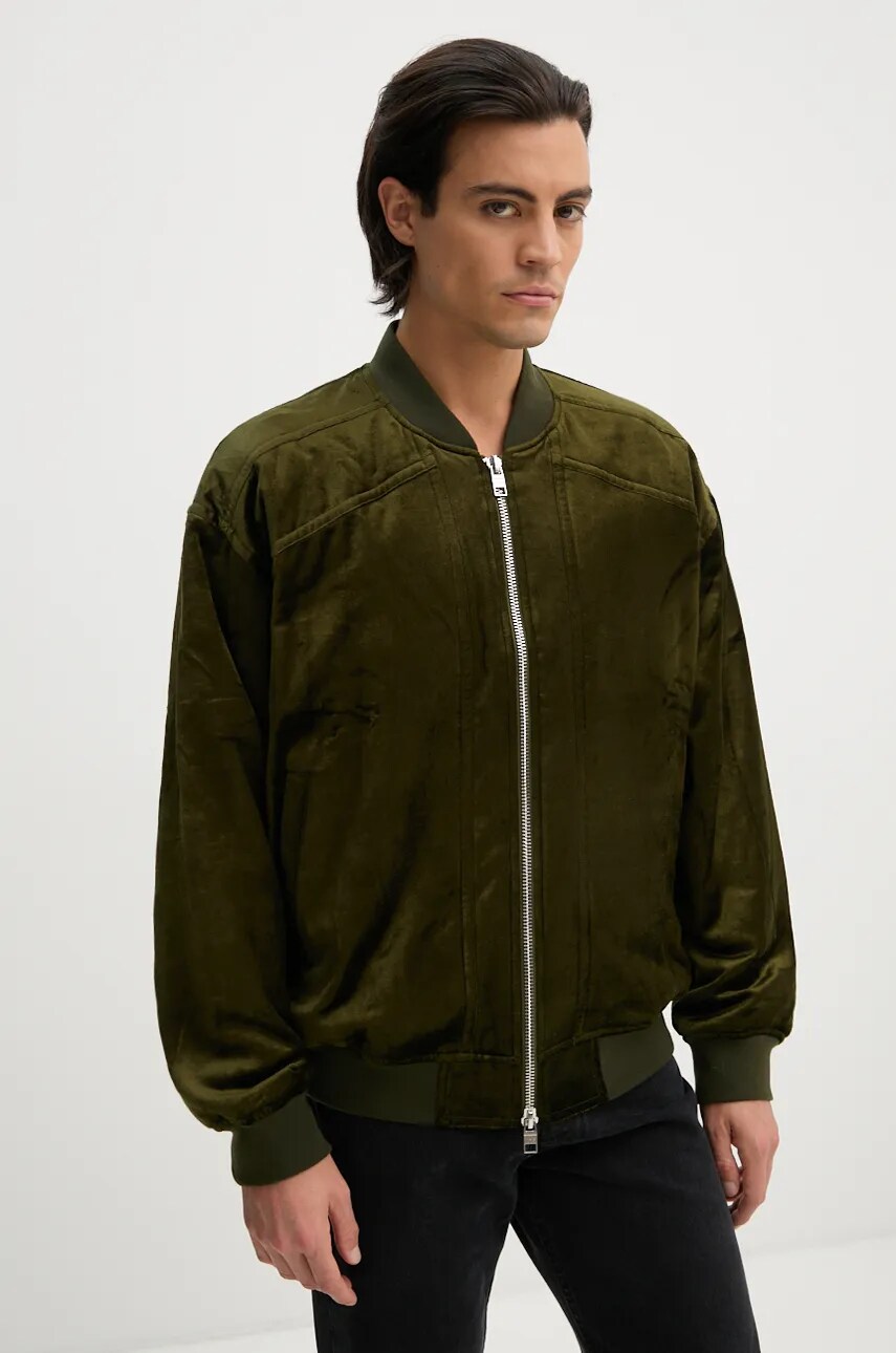 IRO geaca bomber barbati, culoarea verde, de tranzitie, MP137NATTAN IRO geaca bomber barbati, culoarea verde, de tranzitie, MP137NATTAN