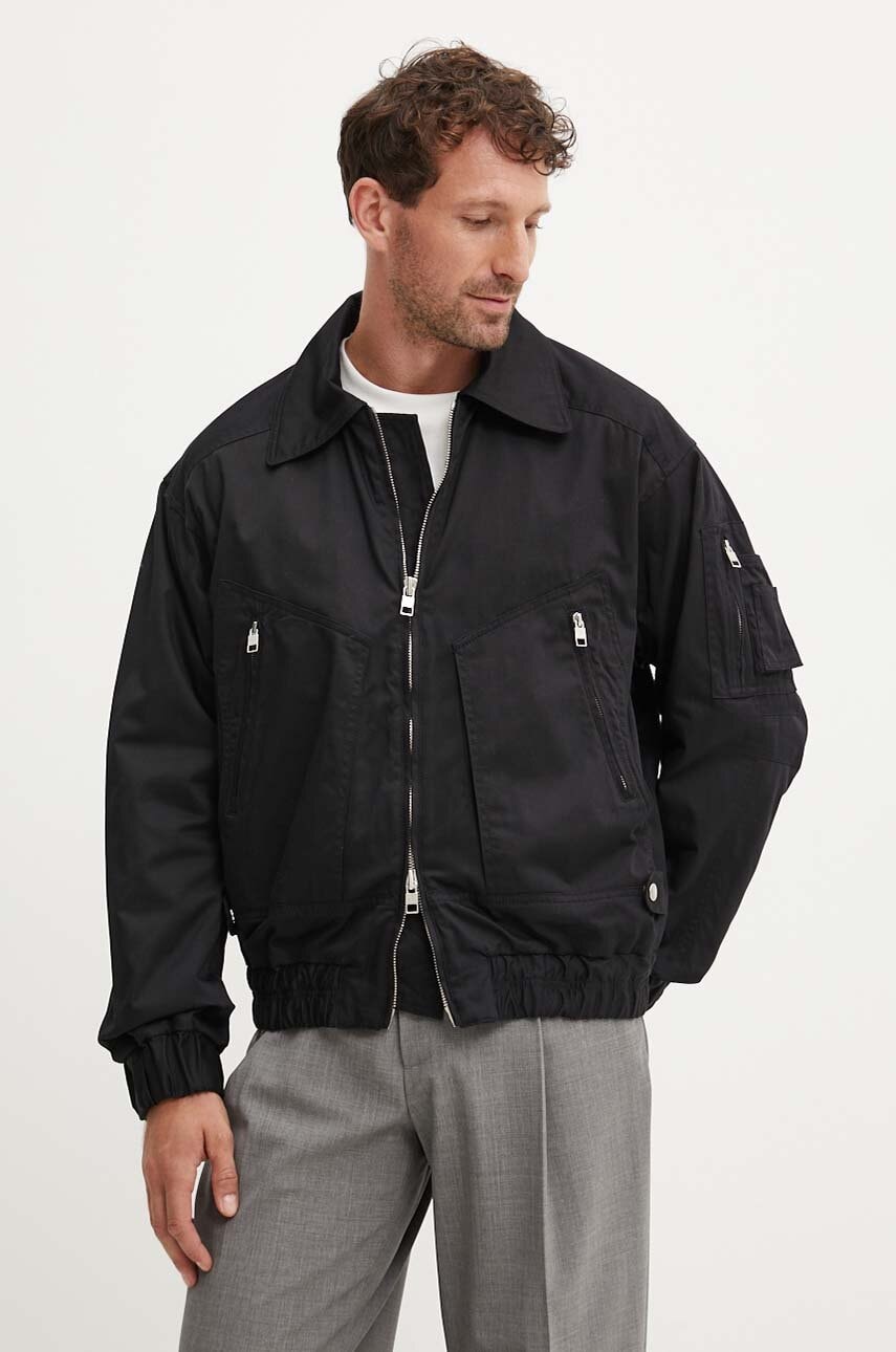 IRO jacheta de bumbac culoarea negru, de tranzitie, MP137CLOONY IRO jacheta de bumbac culoarea negru, de tranzitie, MP137CLOONY