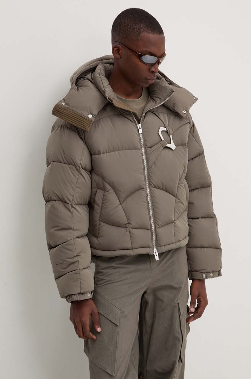 Heliot Emil geaca de puf barbati, culoarea verde, de iarna, oversize, HE.M.02.093.BLK01