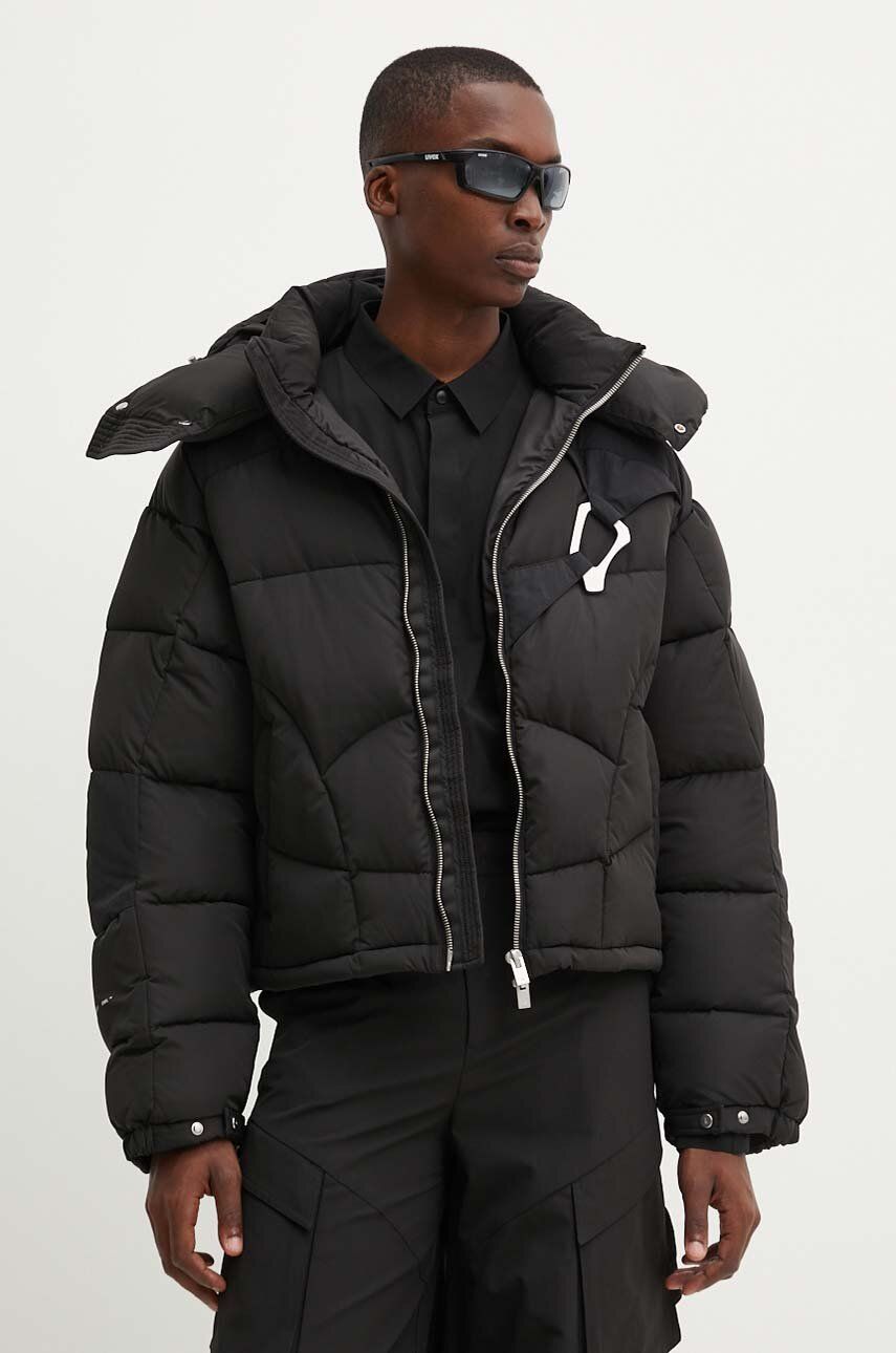 Heliot Emil geaca de puf barbati, culoarea negru, de iarna, oversize, HE.M.02.093.BLK01