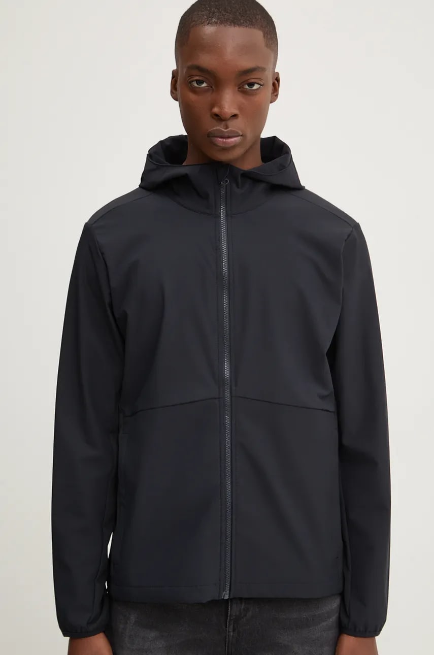 Hollister Co. geaca barbati, culoarea negru, de tranzitie, KI332-4060