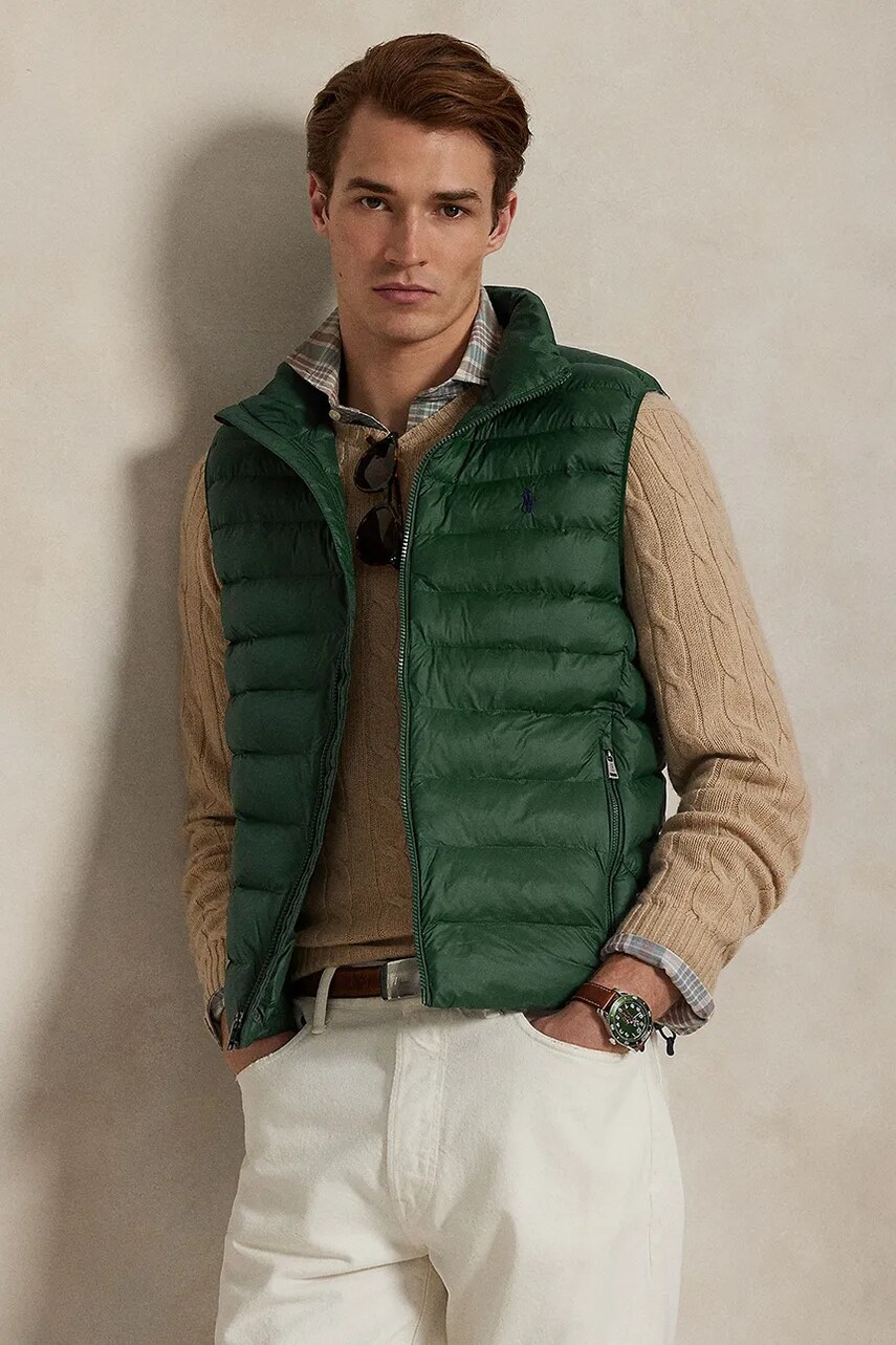 Levně Vesta Polo Ralph Lauren pánská, tmavomodrá barva, přechodná, 710949962