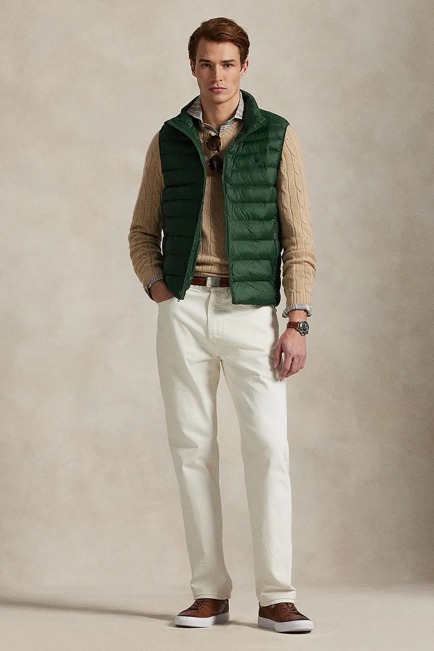 Polo Ralph Lauren bezrękawnik męski kolor zielony przejściowy 710949962