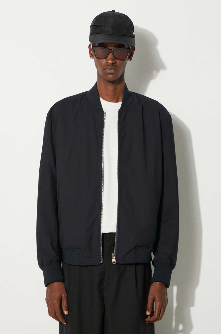 Levně Oboustranná vlněná bomber bunda Paul Smith tmavomodrá barva, M1R-052Z-N02212