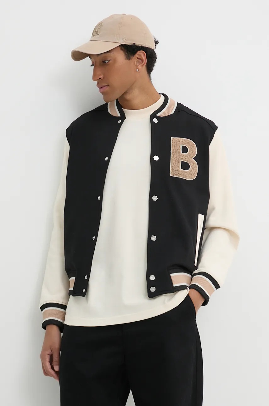 

Памучен суичър BALR. Game Day в черно с апликация B138A 1001, Черен
