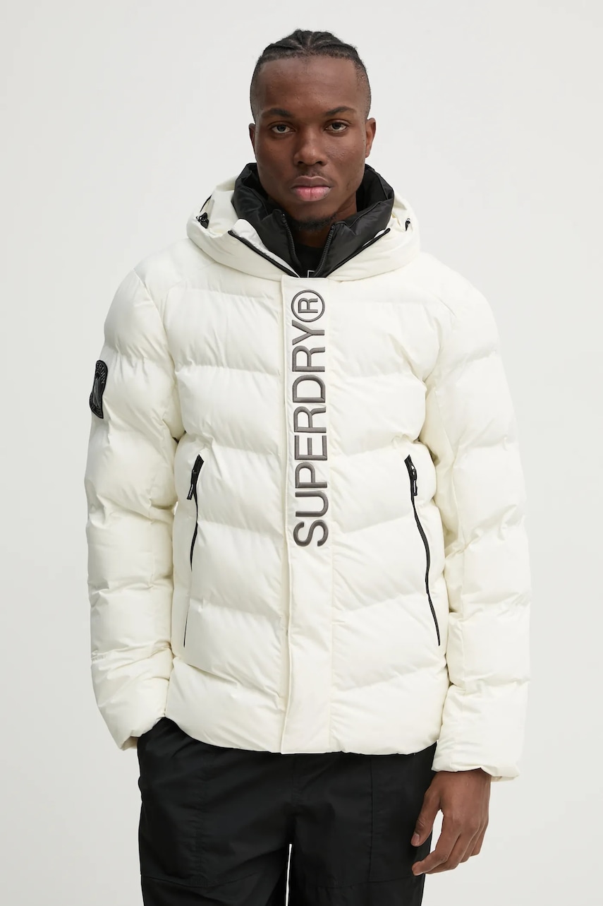 Superdry geaca barbati, culoarea bej, de iarna, M5011902A-71D