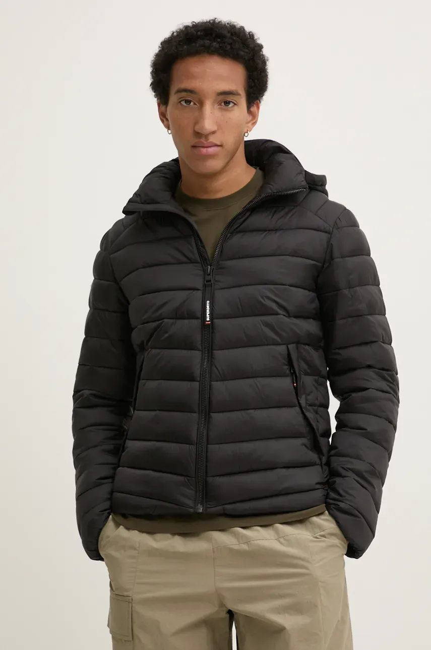 Superdry geaca barbati, culoarea negru, de tranzitie, M5011906A-02A
