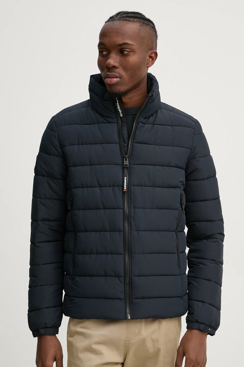 Superdry geaca barbati, culoarea albastru marin, de tranzitie, M5011911A-98T