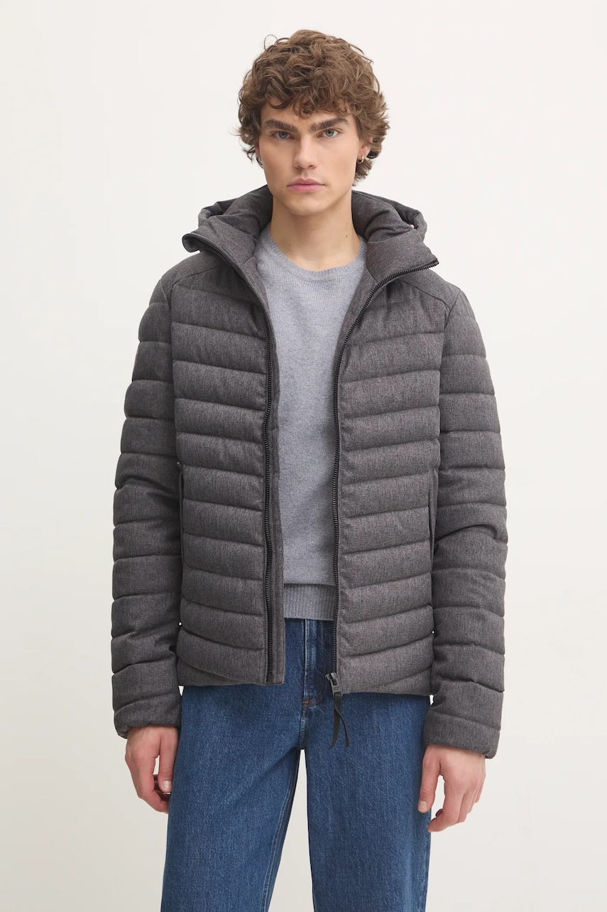 Superdry geaca barbati, culoarea gri, de iarna, M5011914A-70Q Superdry geaca barbati, culoarea gri, de iarna, M5011914A-70Q