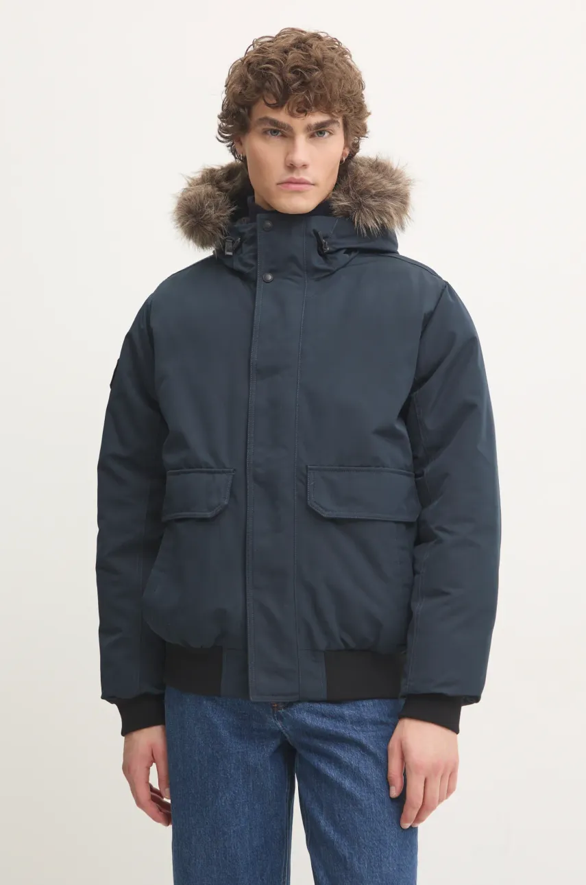 Superdry geaca barbati, culoarea albastru marin, de iarna, M5011930A-98T